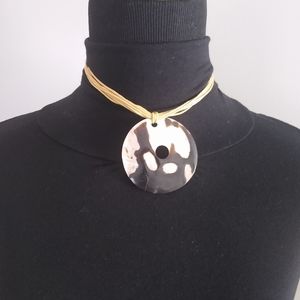 Rope necklace with shell pendant